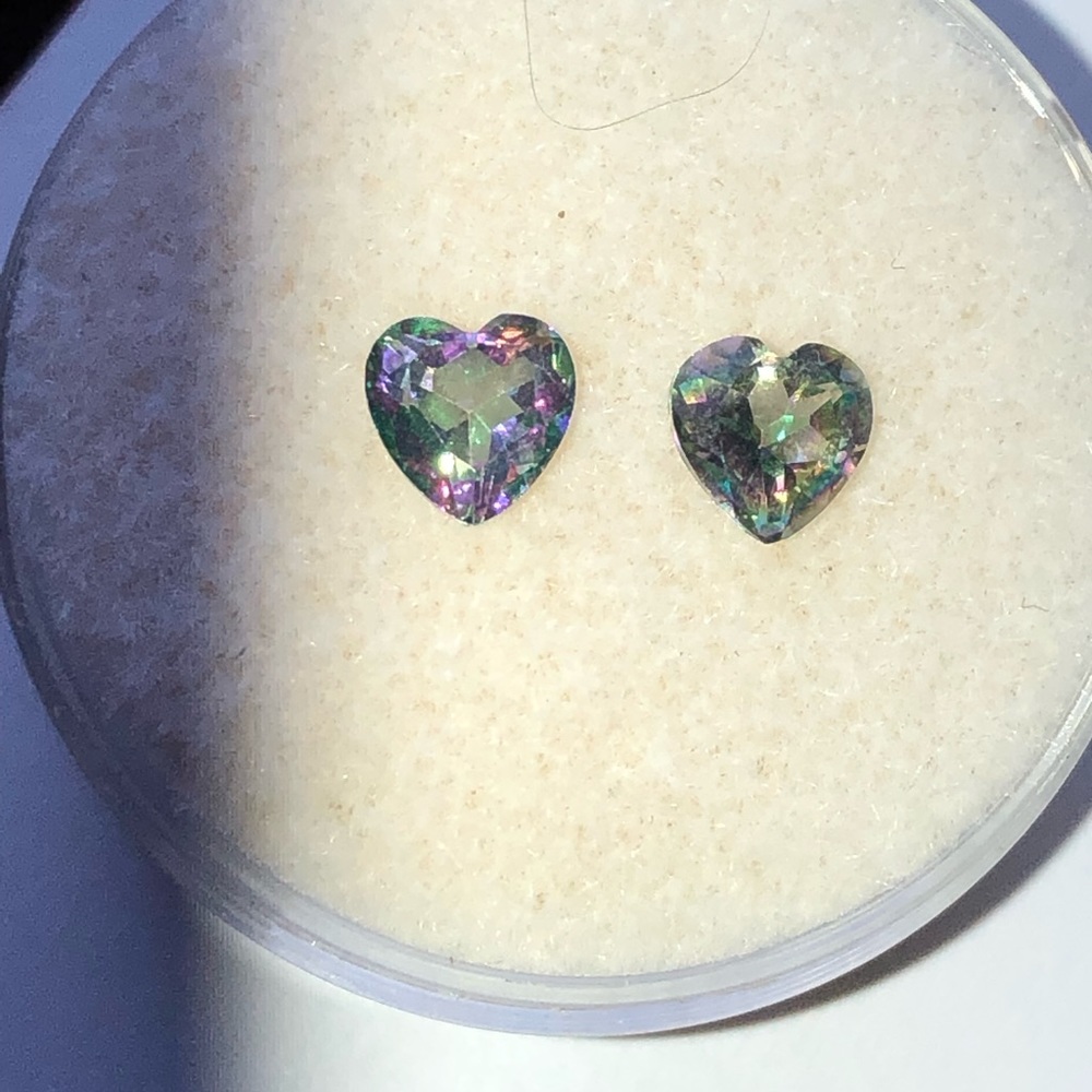 Heart shape loose stones, Aura Quartz, or known as mystic topaz. 5mm each stone.